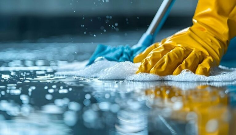 Professional cleaner cleaning a floor