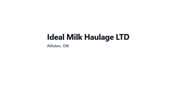 Ideal Milk Haulage
